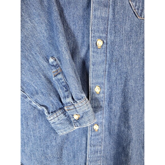 Guess Jeans Coffee Lover Button-Up Denim Shirt Women’s Large Georges Marciano - Picture 4 of 8